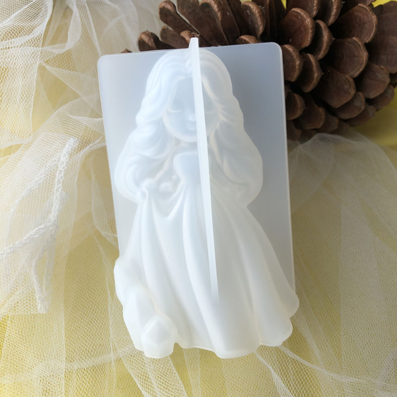 Candle Making Items - 3D süße Prinzessin Silikon Kerze Form