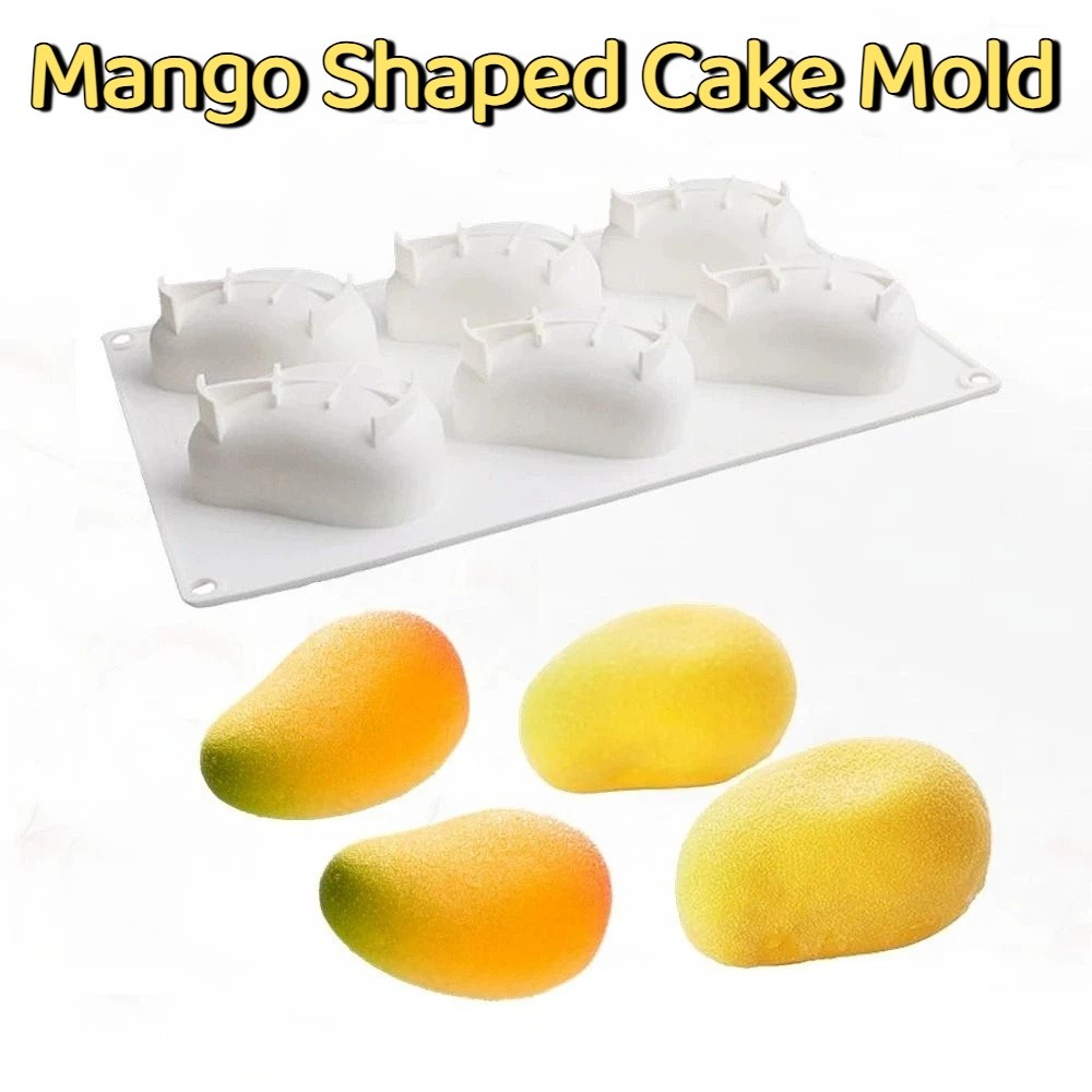Candle Making Items - 6-fach Mango-förmige Kuchenform, ungiftige, antihaftbeschichtete Silikon-Kuchenformen,