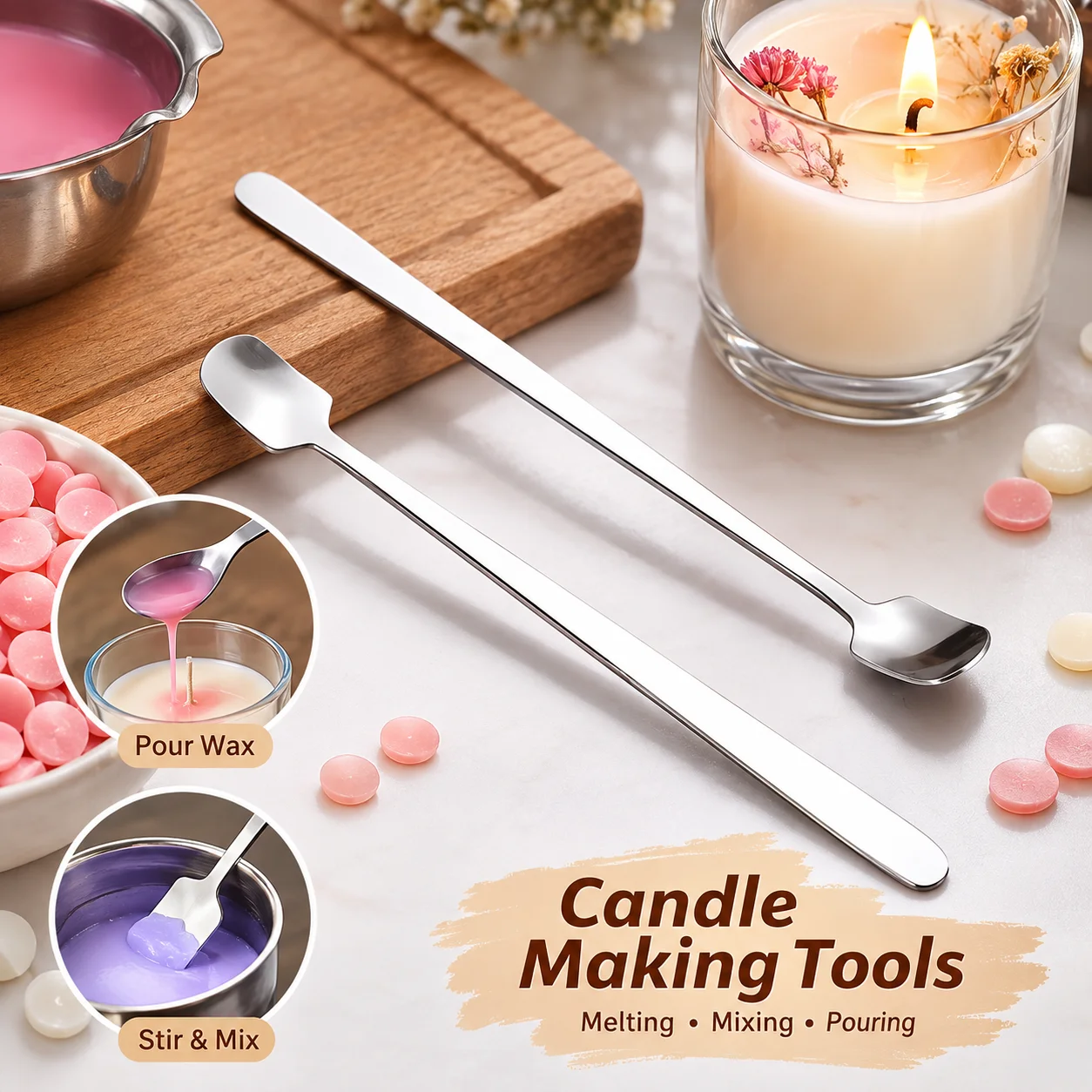 1/2 Stück Edelstahl-Kerzenhers – Candle Making Workshop Bewertung und Preis